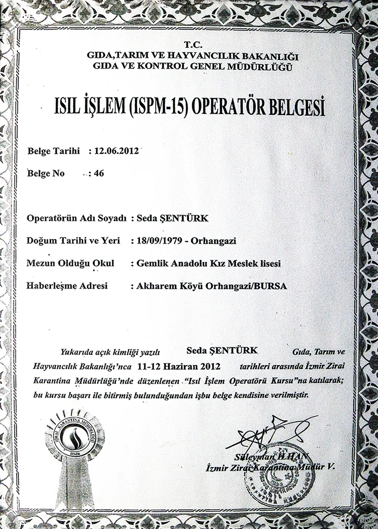 Isıl İşlem Operatör Belgesi