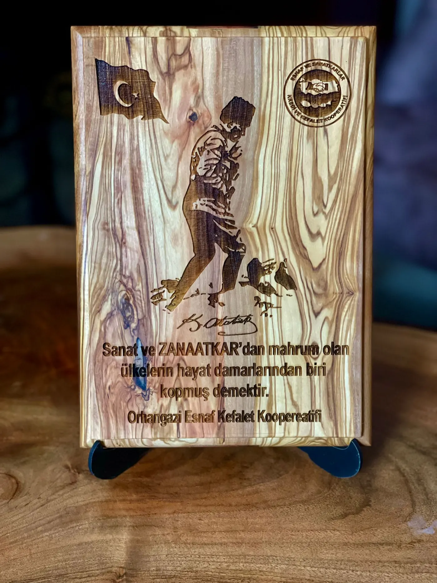 Atatürk - Sanat ve Zanaatkâr ahşap tablo